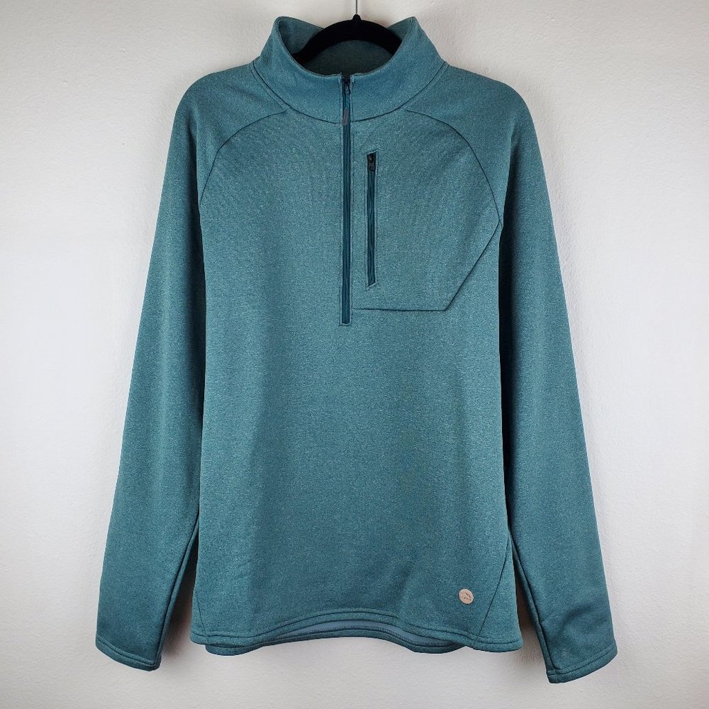 L.L. Bean mineral blue fleece lined half zip shirt men's M tall athleisure